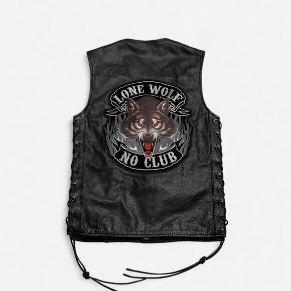 Milwaukee Leather Jackets & Blazers - Milwaukee Leather Women’s Lone Wolf No Club Biker Vest Black Side Lace Size 26